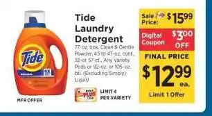 ShopRite Tide Laundry Detergent offer