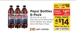 ShopRite Pepsi Bottles 6-Pack offer