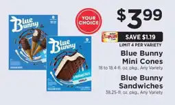 ShopRite Blue Bunny Mini Cones or Sandwiches offer
