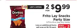 ShopRite Frito Lay Snacks Party Size offer