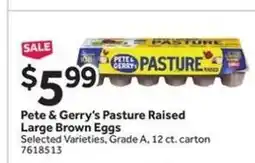 Stop&Shop Pete & Gerry's Pasture Raised Large Brown Eggs offer