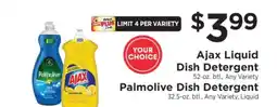 ShopRite Ajax Liquid Dish Detergent / Palmolive Dish Detergent offer