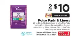 ShopRite Poise Pads & Liners offer