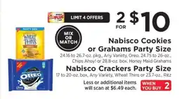ShopRite Nabisco Cookies or Grahams Party Size offer