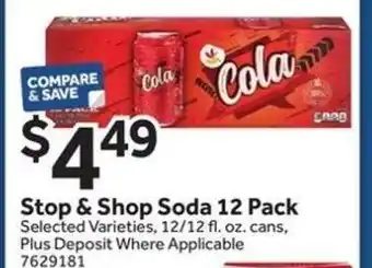 Stop&Shop Stop & Shop Soda 12 Pack offer