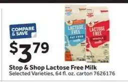 Stop&Shop Stop & Shop Lactose Free Milk offer