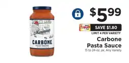 ShopRite Carbone Pasta Sauce offer