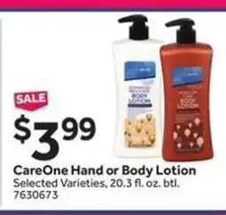 Stop&Shop CareOne Hand or Body Lotion offer