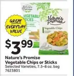 Stop&Shop Nature's Promise Vegetable Chips or Sticks offer