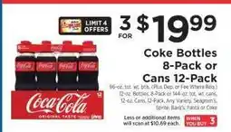 ShopRite Coke Bottles 8-Pack or Cans 12-Pack offer
