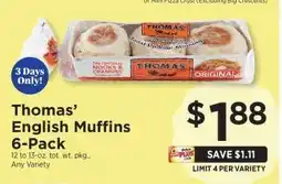 ShopRite Thomas' English Muffins 6-Pack offer