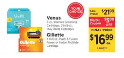 ShopRite Venus/Gillette Cartridges offer