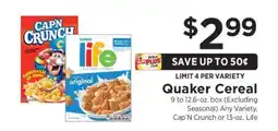 ShopRite Quaker Cereal offer