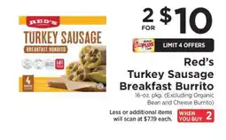 ShopRite Red's Turkey Sausage Breakfast Burrito offer