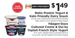 ShopRite Ratio Protein Yogurt & Keto Friendly Dairy Snack offer