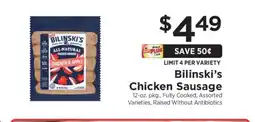 ShopRite Bilinski’s Chicken Sausage offer