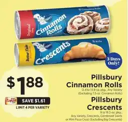 ShopRite Pillsbury Cinnamon Rolls / Pillsbury Crescents offer