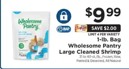 ShopRite Wholesome Pantry Large Cleaned Shrimp offer