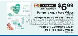 ShopRite Pampers Aqua Pure Wipes offer