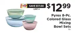 ShopRite Pyrex 8-Pc. Colored Glass Mixing Bowl Sets offer
