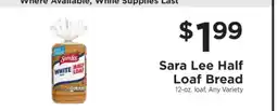 ShopRite Sara Lee Half Loaf Bread offer