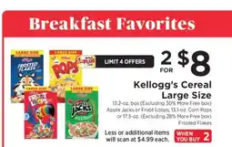 ShopRite Kellogg's Cereal Large Size offer