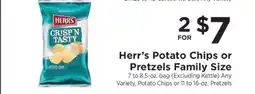ShopRite Herr's Potato Chips or Pretzels Family Size offer