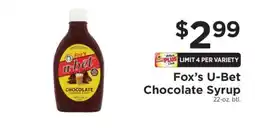 ShopRite Fox's U-Bet Chocolate Syrup offer