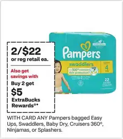 CVS ANY Pampers bagged Easy Ups, Swaddlers, Baby Dry, Cruisers 360º, Ninjamas, or Splashers offer