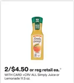 CVS ALL Simply Juice or Lemonade offer