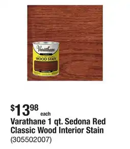 The Home Depot Varathane 1 qt. Sedona Red Classic Wood Interior Stain offer