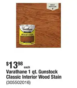 The Home Depot Varathane 1 qt. Gunstock Classic Interior Wood Stain offer