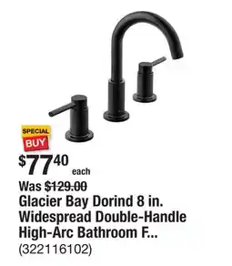 The Home Depot Glacier Bay Dorind 8 in. Widespread Double-Handle High-Arc Bathroom Faucet in Matte Black offer