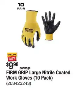 The Home Depot FIRM GRIP Large Nitrile Coated Work Gloves (10 Pack) offer