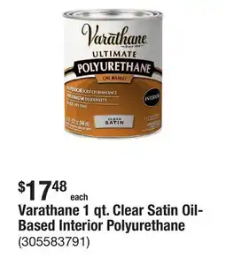 The Home Depot Varathane 1 qt. Clear Satin Oil-Based Interior Polyurethane offer