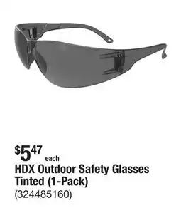 The Home Depot HDX Outdoor Safety Glasses Tinted (1-Pack) offer