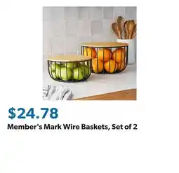 Sam's Club Member's Mark Wire Baskets, Set of 2 offer