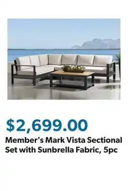 Sam's Club Member's Mark Vista Sectional Set with Sunbrella Fabric, 5pc offer