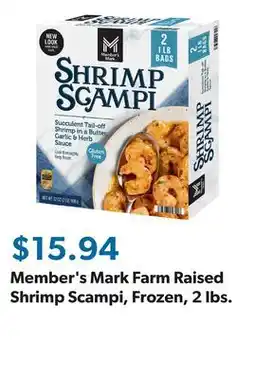Sam's Club Member's Mark Farm Raised Shrimp Scampi, Frozen, 2 lbs offer