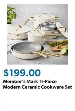 Sam's Club Member's Mark 11-Piece Modern Ceramic Cookware Set offer