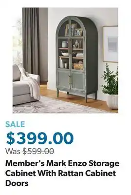 Sam's Club Member's Mark Enzo Storage Cabinet With Rattan Cabinet Doors offer