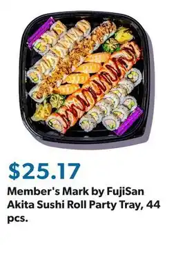 Sam's Club Member's Mark by FujiSan Akita Sushi Roll Party Tray, 44 pcs offer