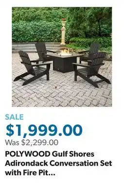 Sam's Club POLYWOOD Gulf Shores Adirondack Conversation Set with Fire Pit Table, 5pc offer