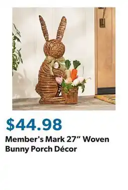 Sam's Club Member's Mark 27 Woven Bunny Porch Décor offer
