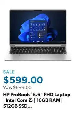 Sam's Club HP ProBook 15.6 FHD Laptop | Intel Core i5 | 16GB RAM | 512GB SSD | Windows 11 Pro offer