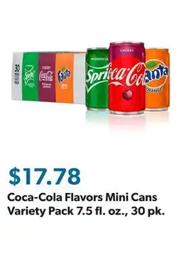 Sam's Club Coca-Cola Flavors Mini Cans Variety Pack 7.5 fl. oz., 30 pk offer
