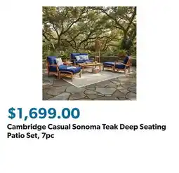 Sam's Club Cambridge Casual Sonoma Teak Deep Seating Patio Set, 7pc offer