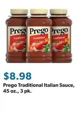 Sam's Club Prego Traditional Italian Sauce, 45 oz., 3 pk offer