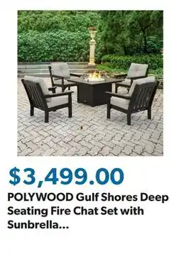 Sam's Club POLYWOOD Gulf Shores Deep Seating Fire Chat Set with Sunbrella Fabric, 5pc offer
