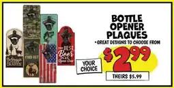 Ollie's BOTTLE OPENER PLAQUES offer